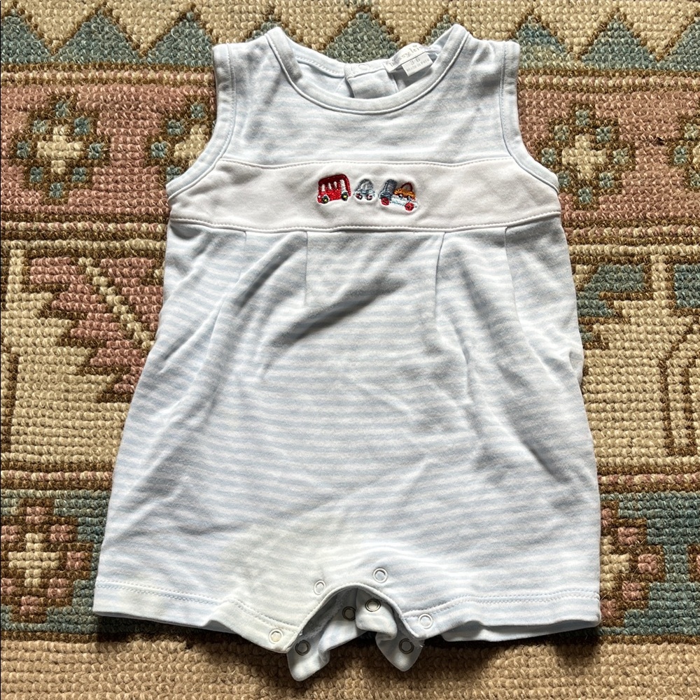 Kissy Kissy Baby Boy Embroidered Romper - size 3-6 mos